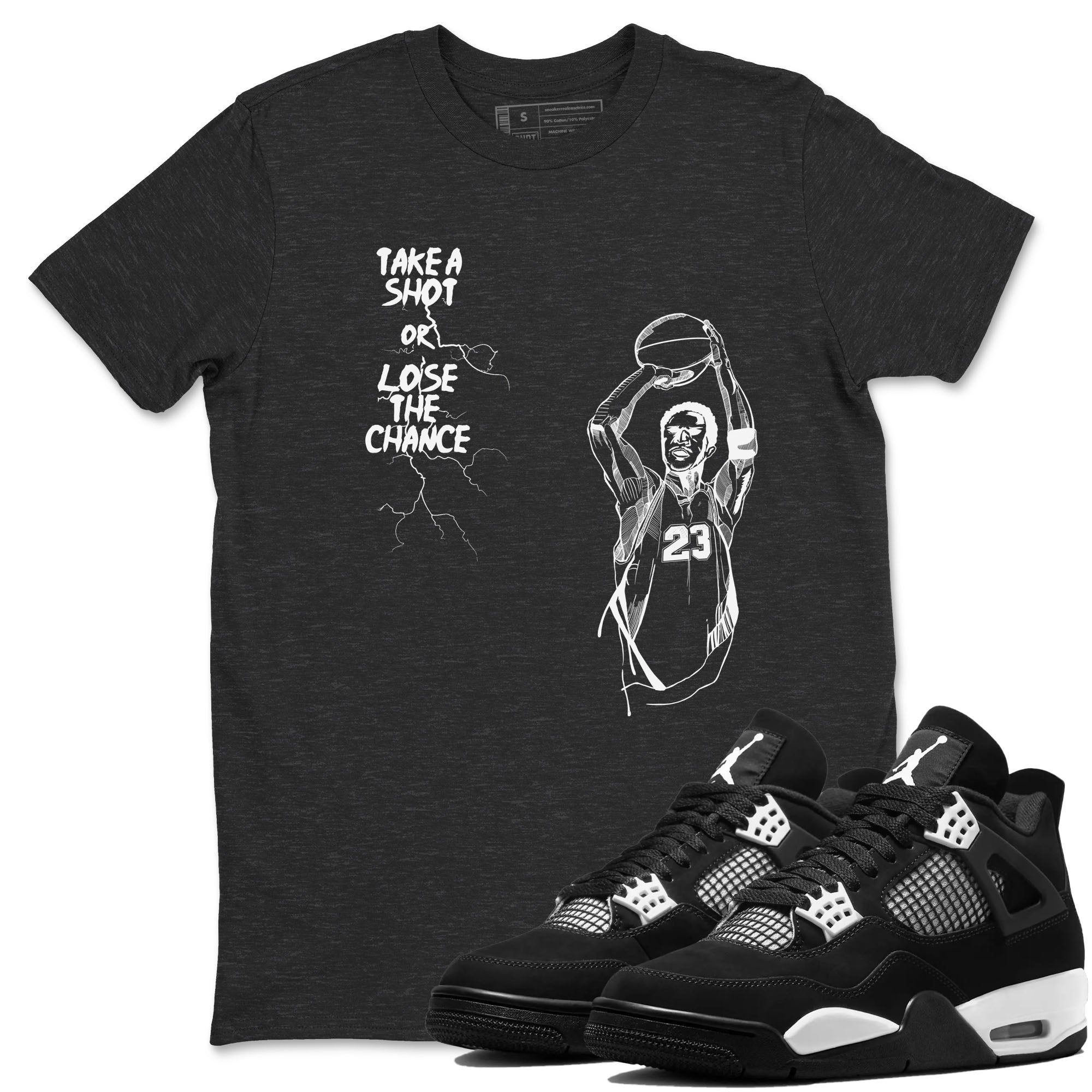 Take A Shot Sneaker Tees - Air Jordan 4 White Thunder