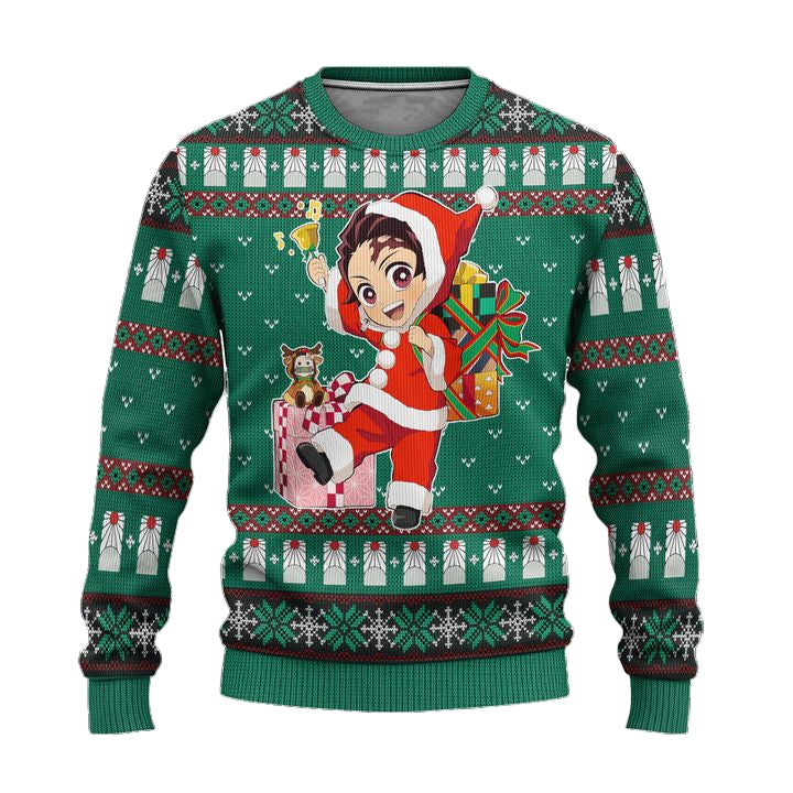 Tanjiro Kamado Demon Slayer Anime Ugly Christmas Sweater Xmas Gift ? Usalast