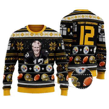 Terry Paxton Bradshaw 12 Pittsburgh Steelers Nfl Christmas Sweater ? Usalast