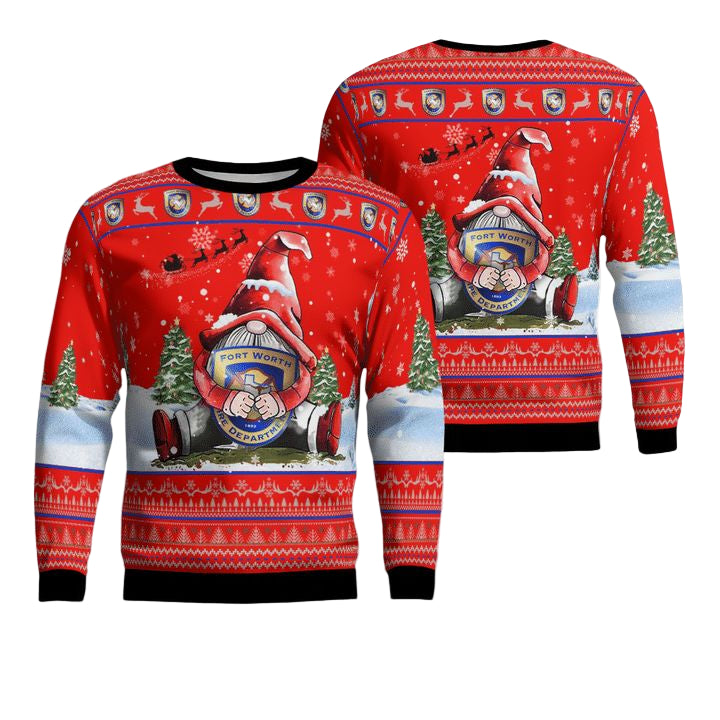 Texas Fort Worth Fire Department Christmas AOP Sweater ? Usalast