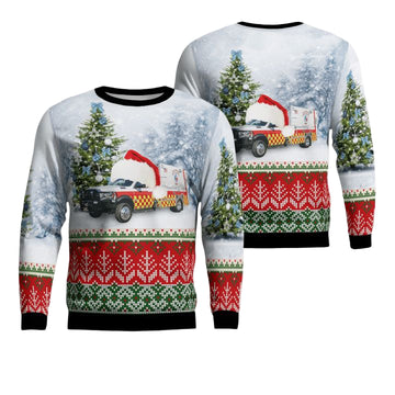 Texas San Marcos Hays County EMS Christmas AOP Sweater ? Usalast