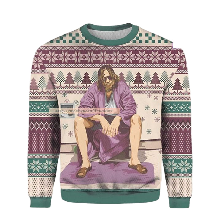 The Big Lebowski Jeff Bride John Good Signatures 3d Ugly Christmas Sweater ? Usalast