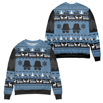 The Blues Brothers Snowflake Ugly Christmas Sweater ? Black Blue ? Usalast