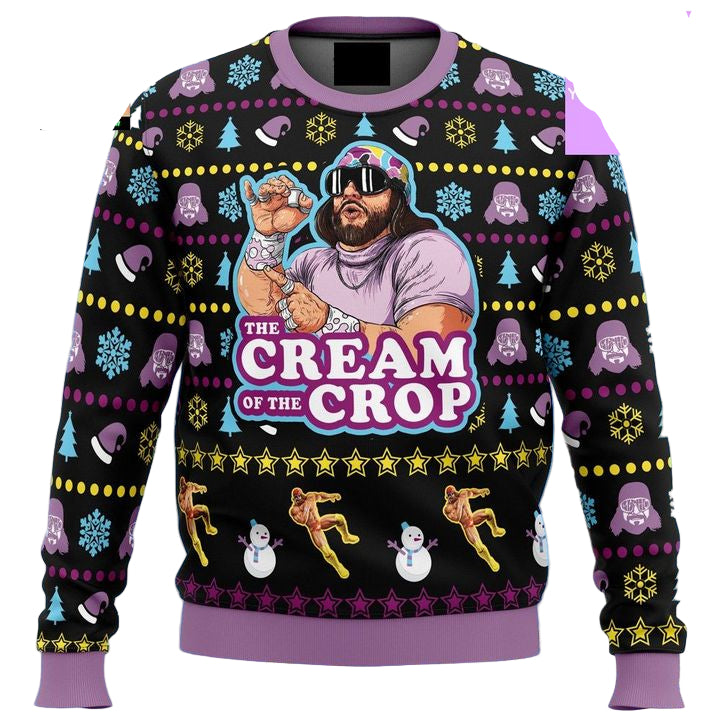 The Cream Of The Crop Pro Wrestling Macho Randy Savage 3d Ugly Christmas Sweater ? Usalast