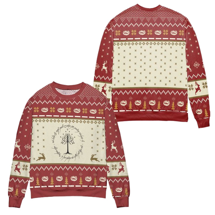 The Lord Of The Rings Tree Of Gondor Ugly Christmas Sweater ? Red ? Usalast