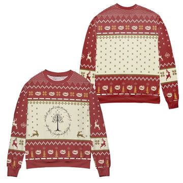 The Lord Of The Rings Tree Of Gondor Ugly Christmas Sweater ? Red ? Usalast