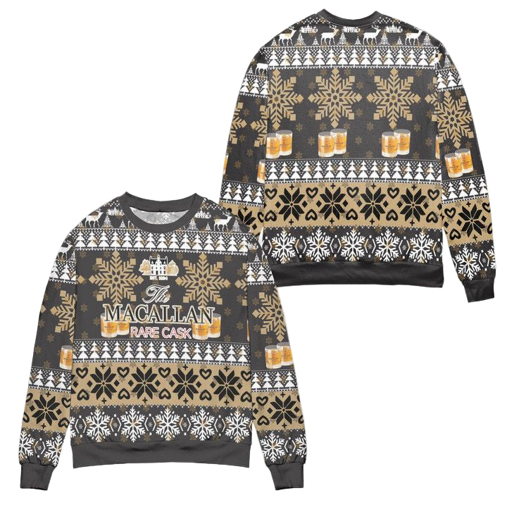 The Macallan Rare Cask Snowflake Pattern Ugly Christmas Sweater ? Usalast