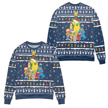 The Muppet Show Cartoon Version Ugly Christmas Sweater ? Blue ? Usalast