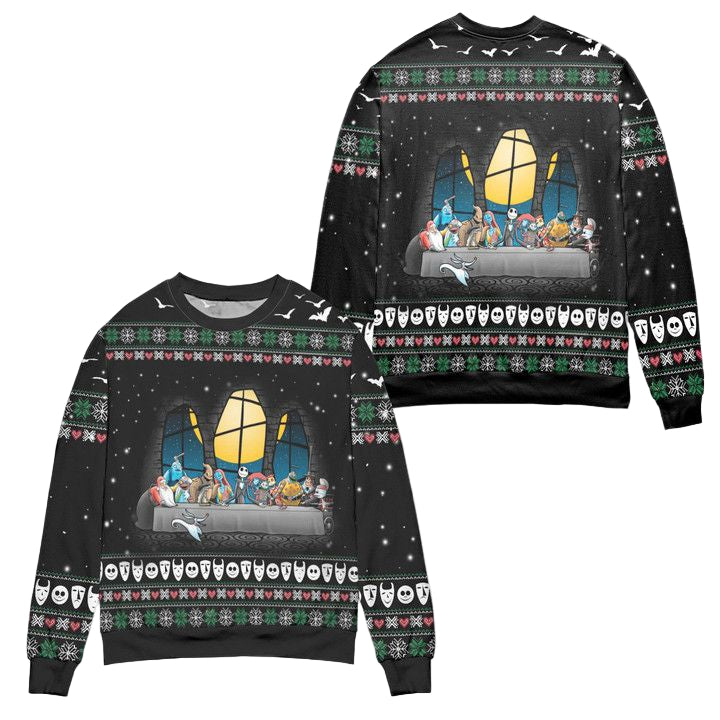 The Nightmare Before Christmas The Last Supper Windshield Sun Shade Ugly Christmas Sweater ? Usalast