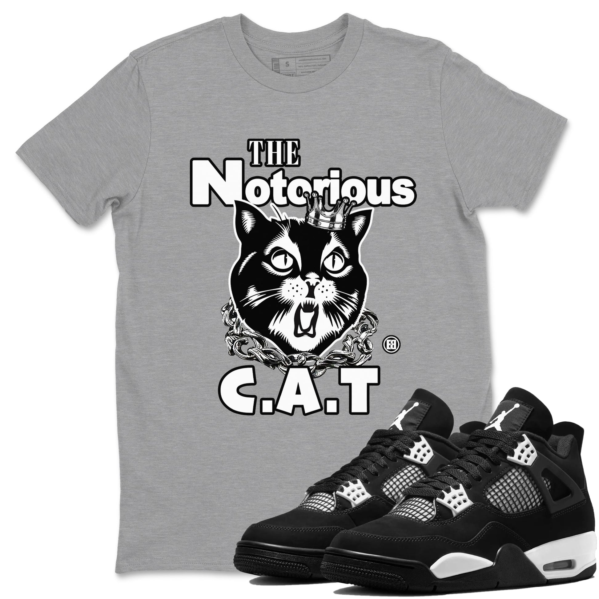 The Notorious Cat Sneaker Tees - Air Jordan 4 White Thunder