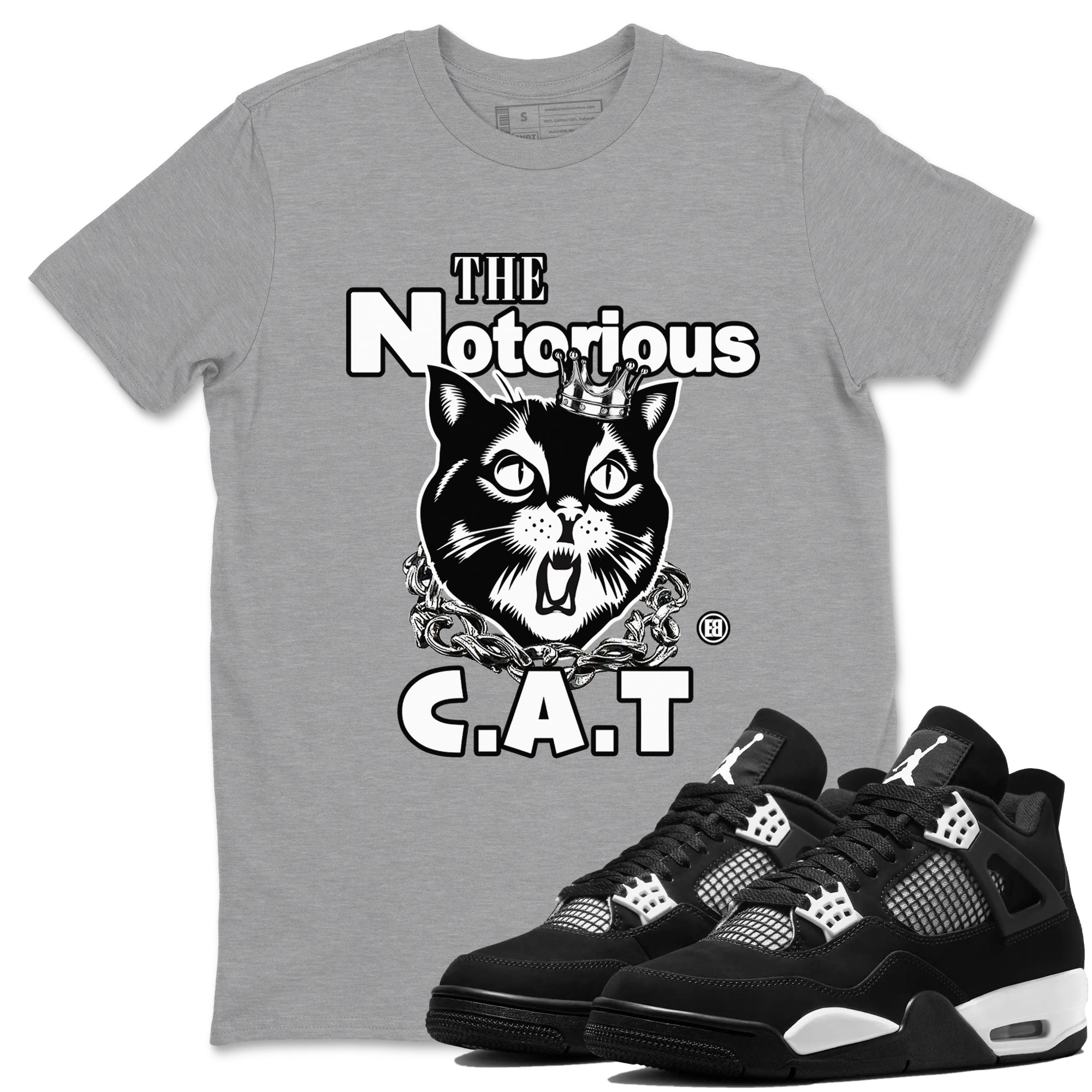 The Notorious Cat Sneaker Tees - Air Jordan 4 White Thunder