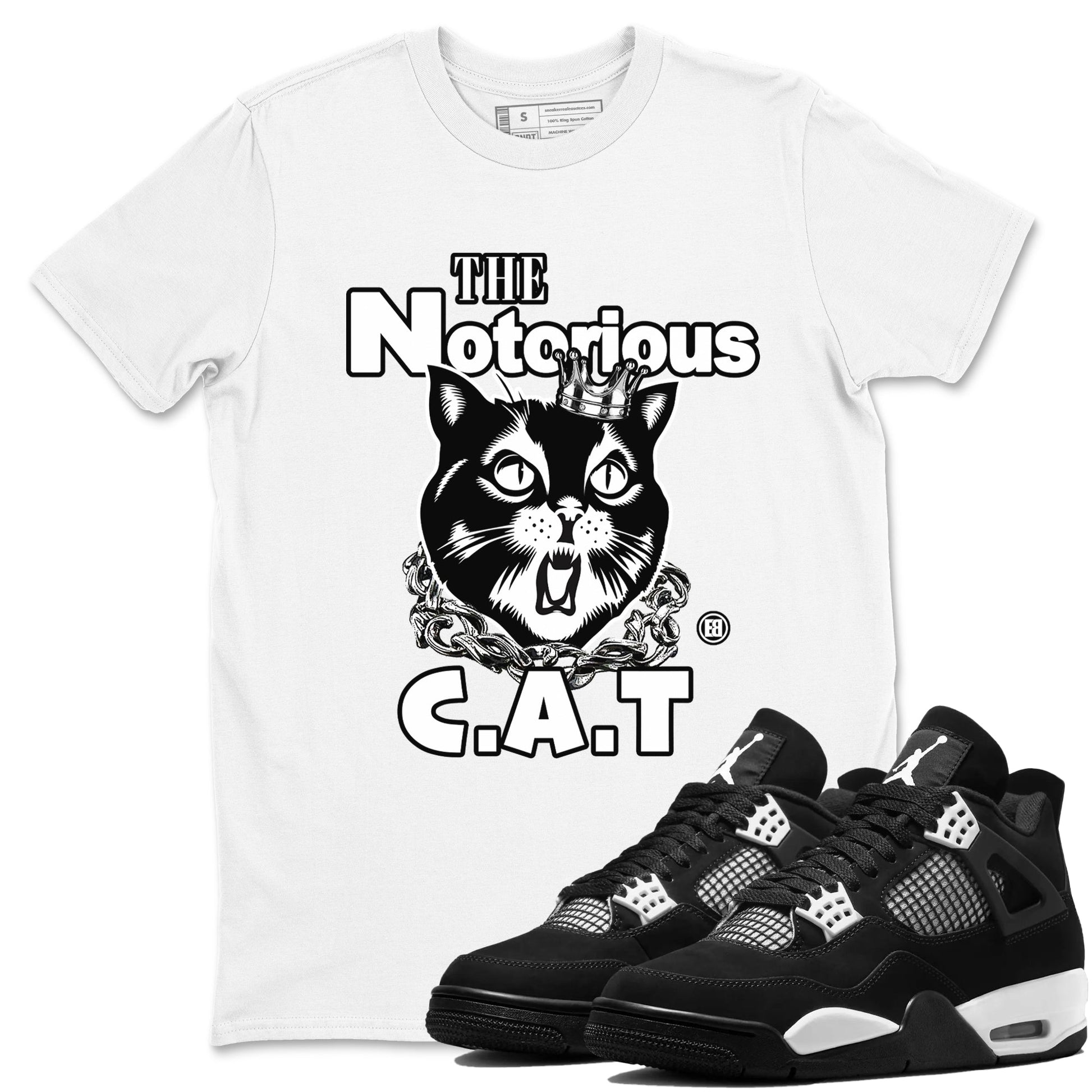 The Notorious Cat Sneaker Tees - Air Jordan 4 White Thunder