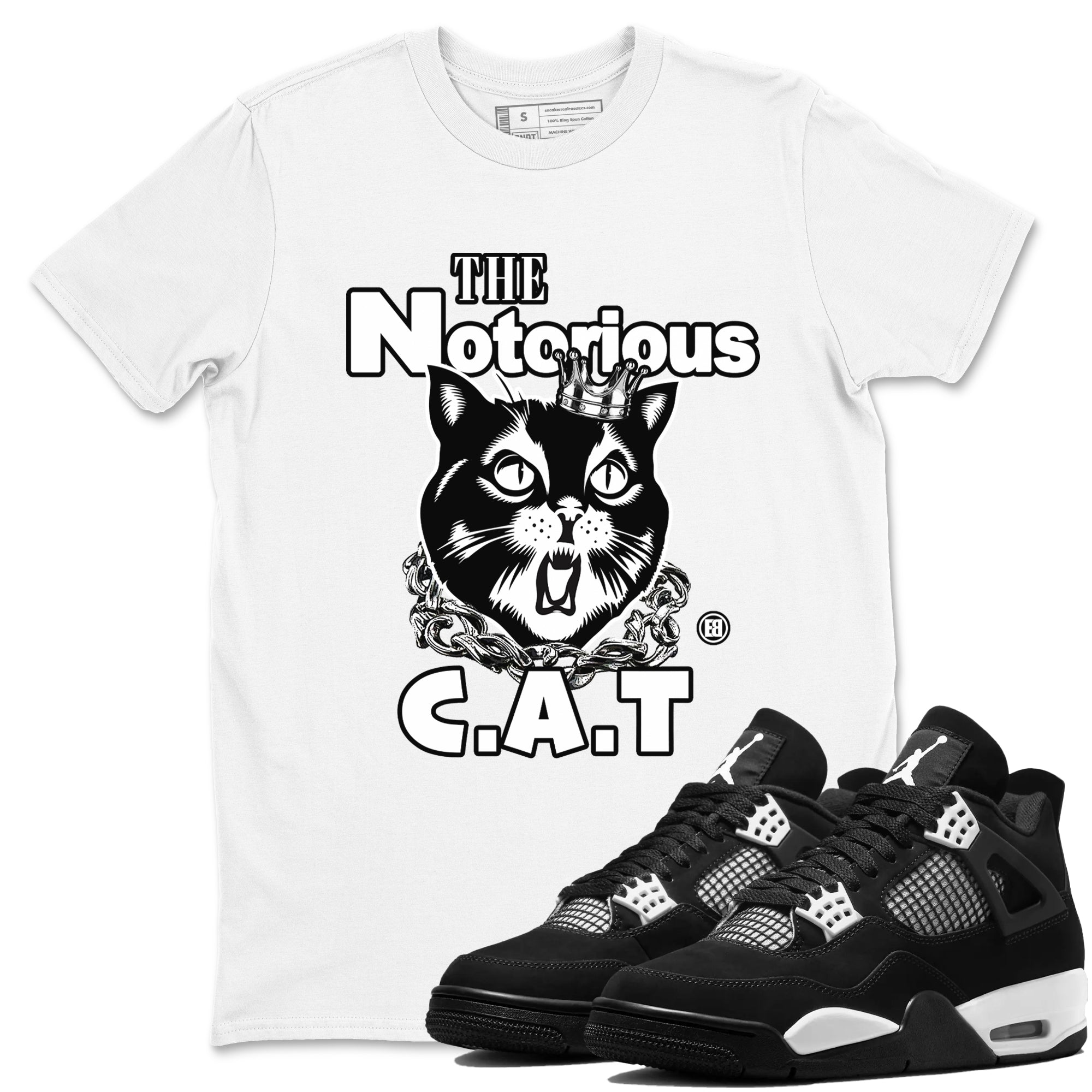 The Notorious Cat Sneaker Tees - Air Jordan 4 White Thunder