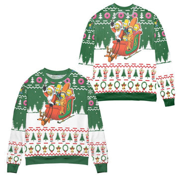 The Simpsons Santa Claus Version Christmas Pattern Ugly Christmas Sweater ? Usalast