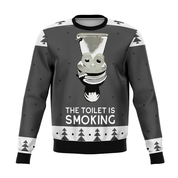 The Toilet Is Smoking Meme 2022 Design 3d Ugly Christmas Sweater ? Usalast