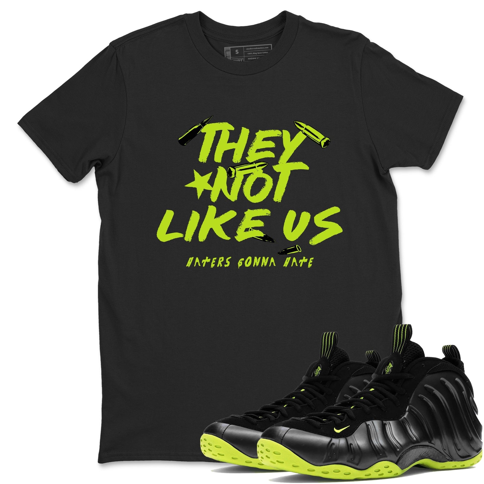 They Not Like Us Sneaker Tees - Air Foamposite One Black Volt