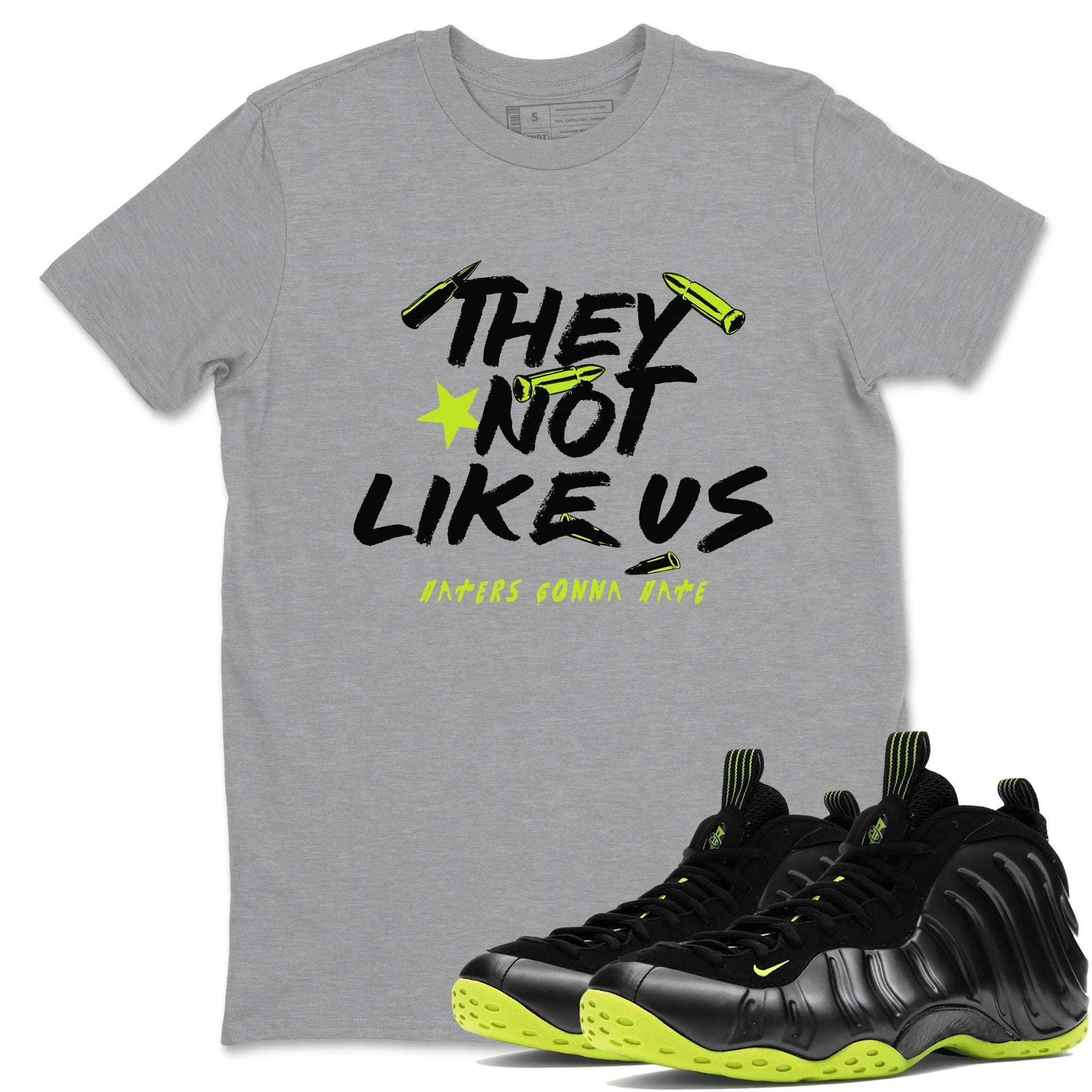 They Not Like Us Sneaker Tees - Air Foamposite One Black Volt