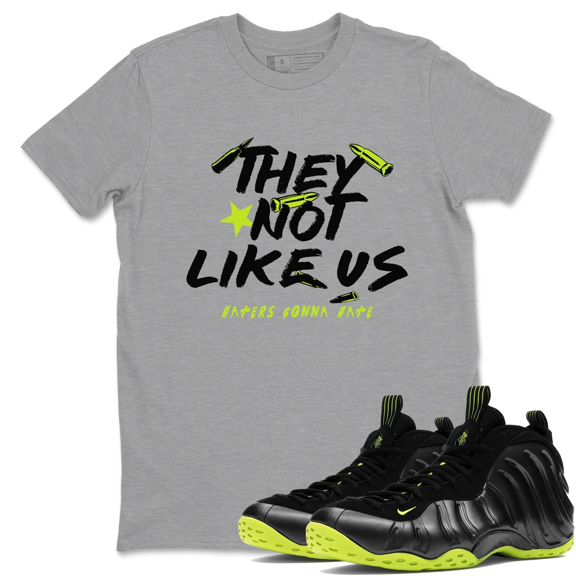 They Not Like Us Sneaker Tees - Air Foamposite One Black Volt