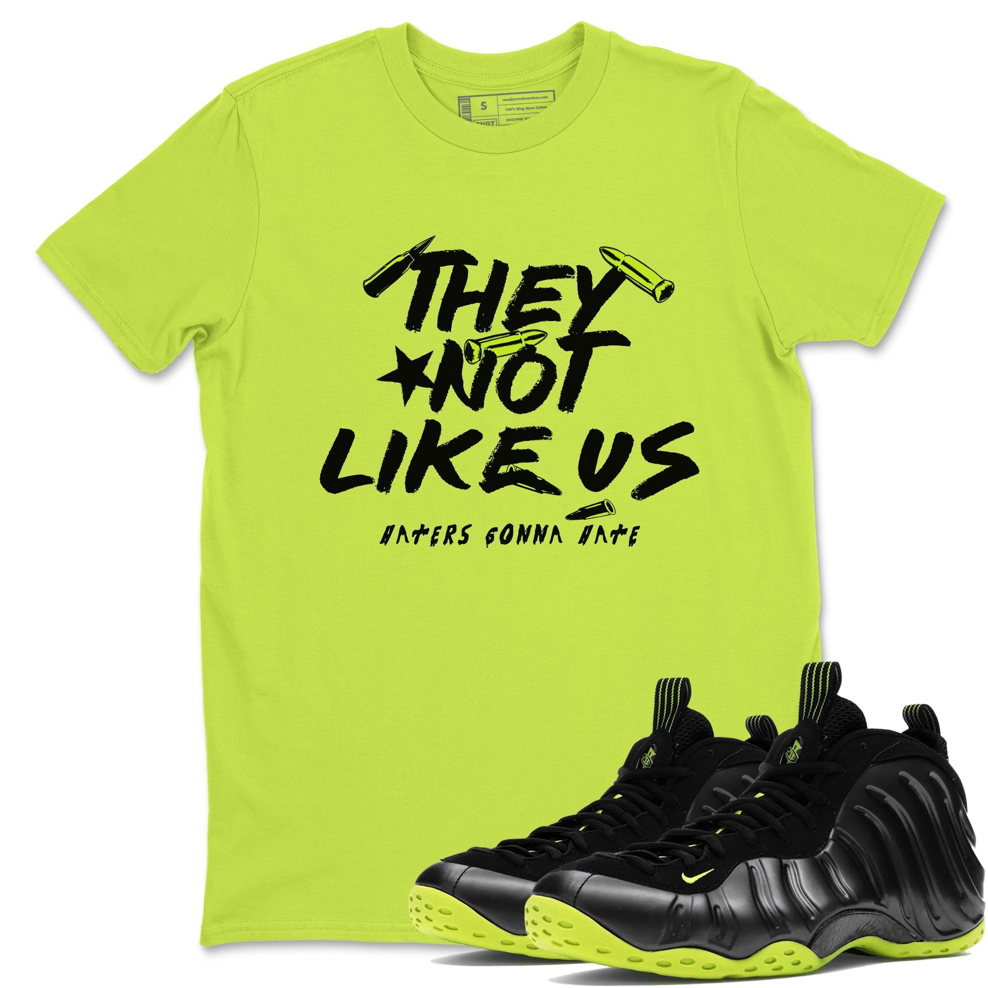 They Not Like Us Sneaker Tees - Air Foamposite One Black Volt