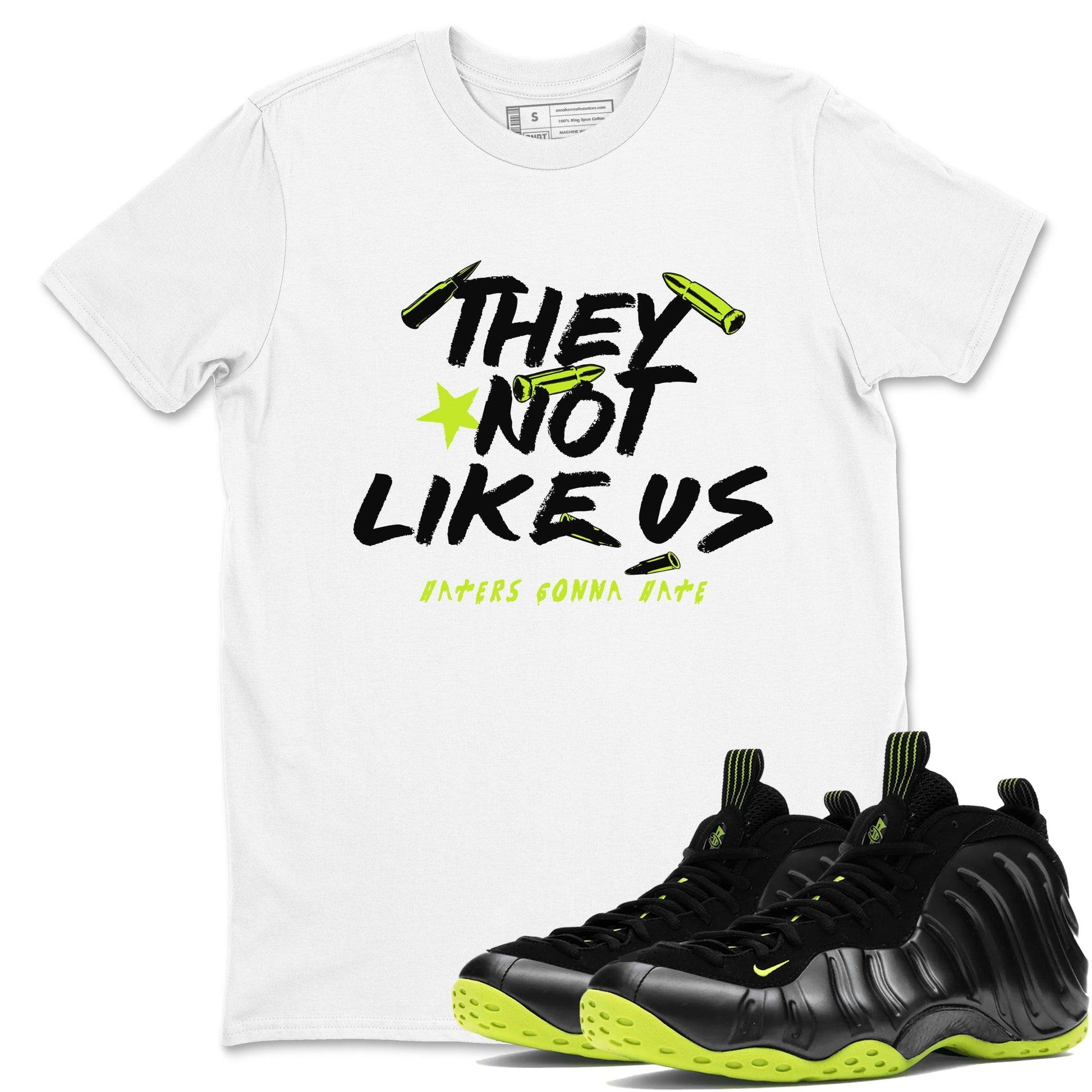 They Not Like Us Sneaker Tees - Air Foamposite One Black Volt