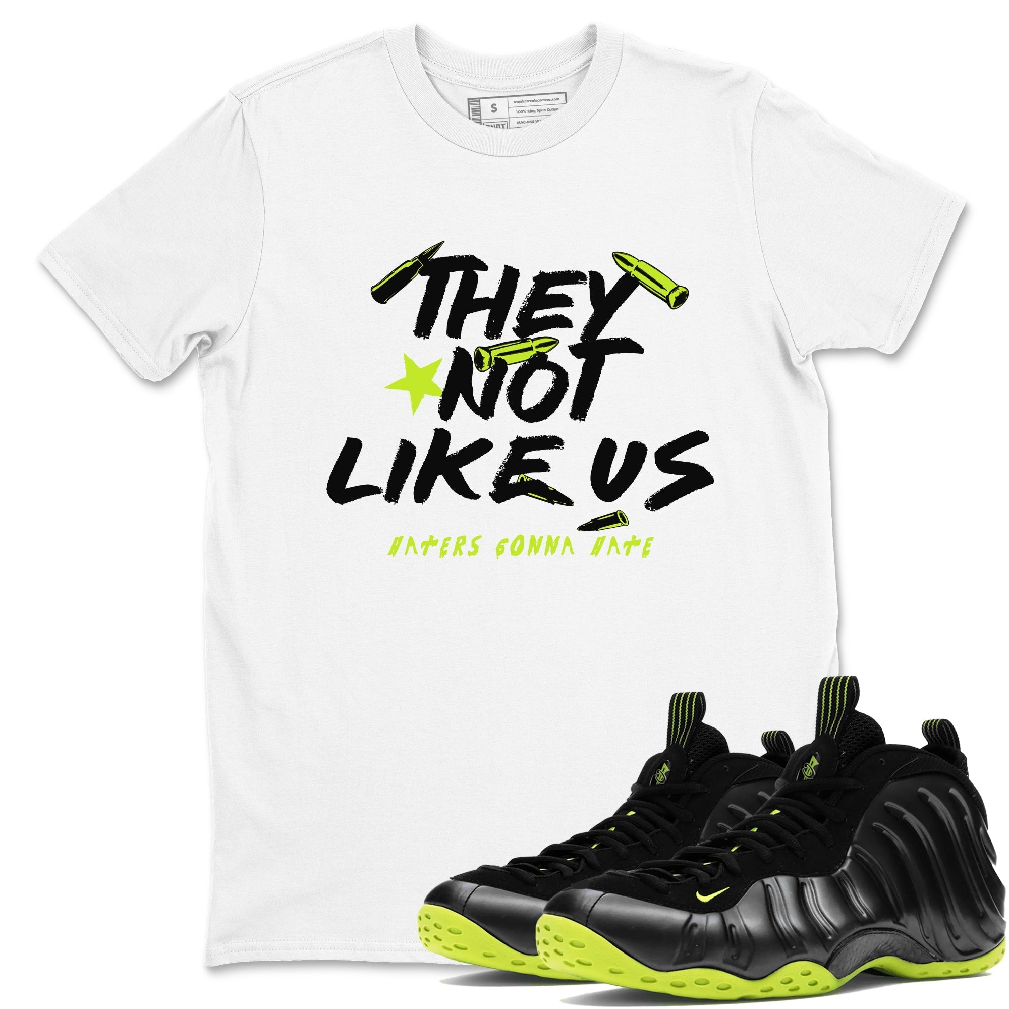 They Not Like Us Sneaker Tees - Air Foamposite One Black Volt