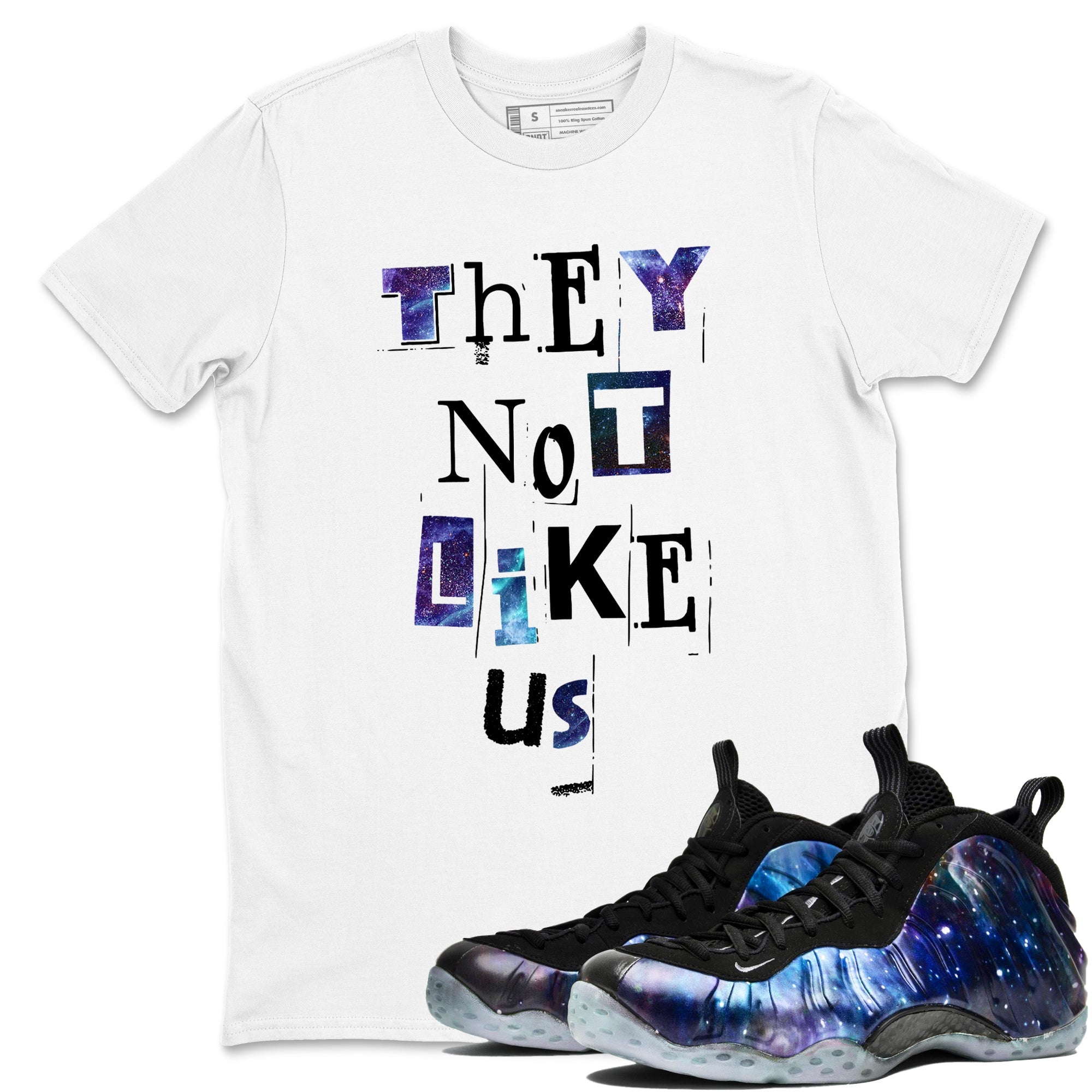 They Not Like Us Sneaker Tees - Air Foamposite One Galaxy