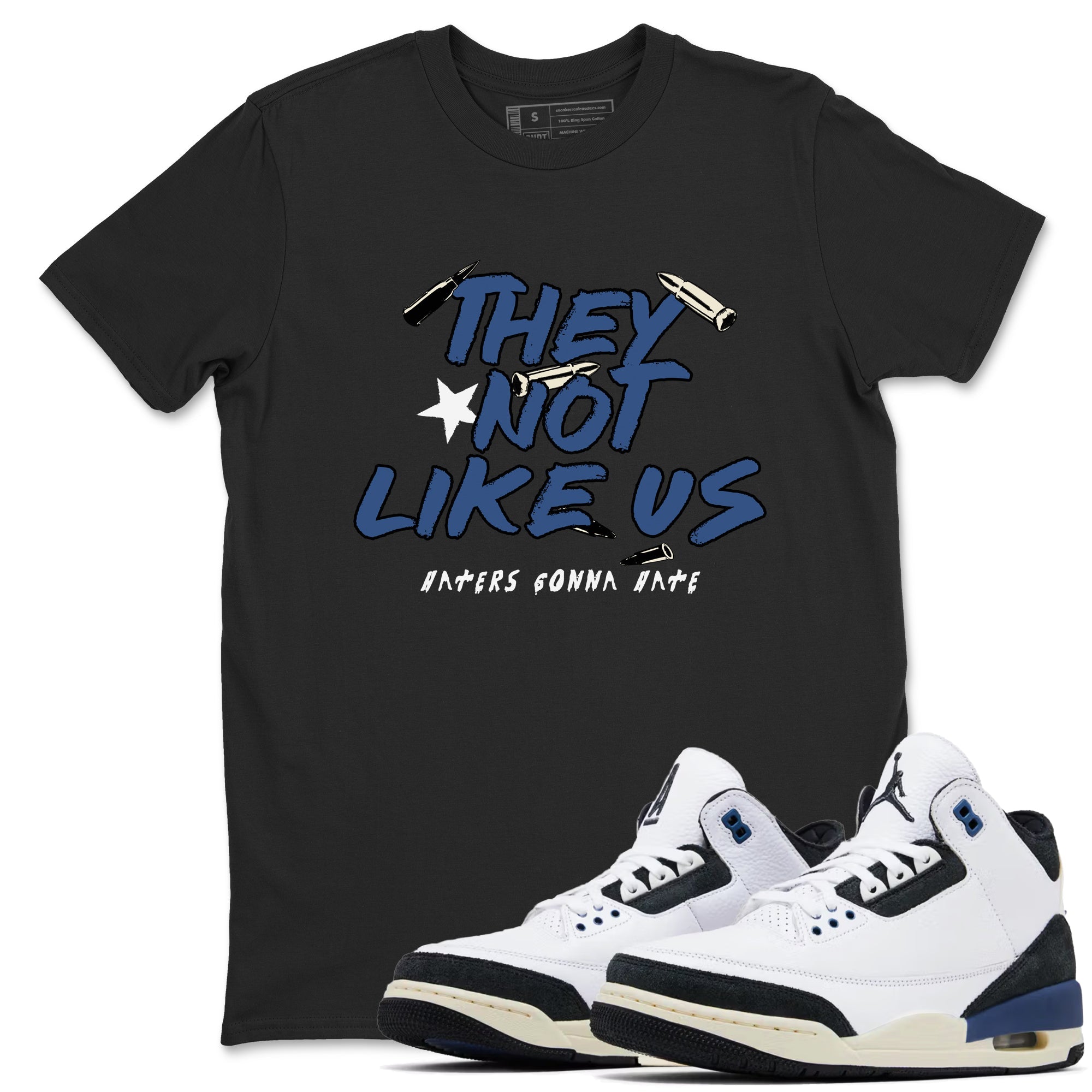 They Not Like Us Sneaker Tees - Air Jordan 3 A Ma Maniere x Diffused Blue