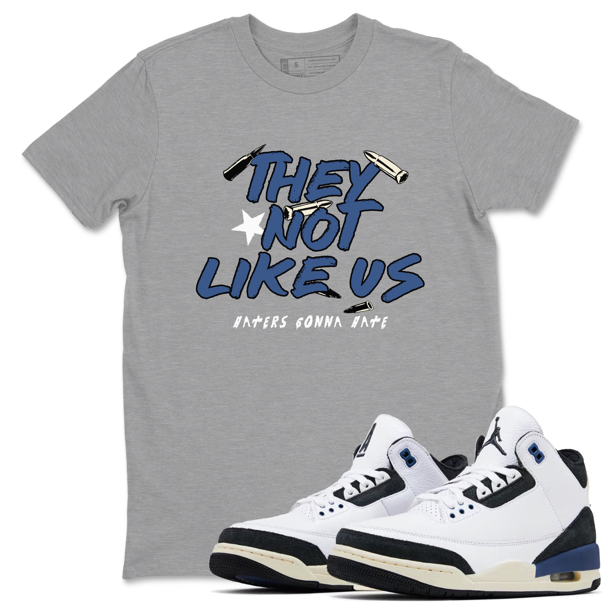 They Not Like Us Sneaker Tees - Air Jordan 3 A Ma Maniere x Diffused Blue