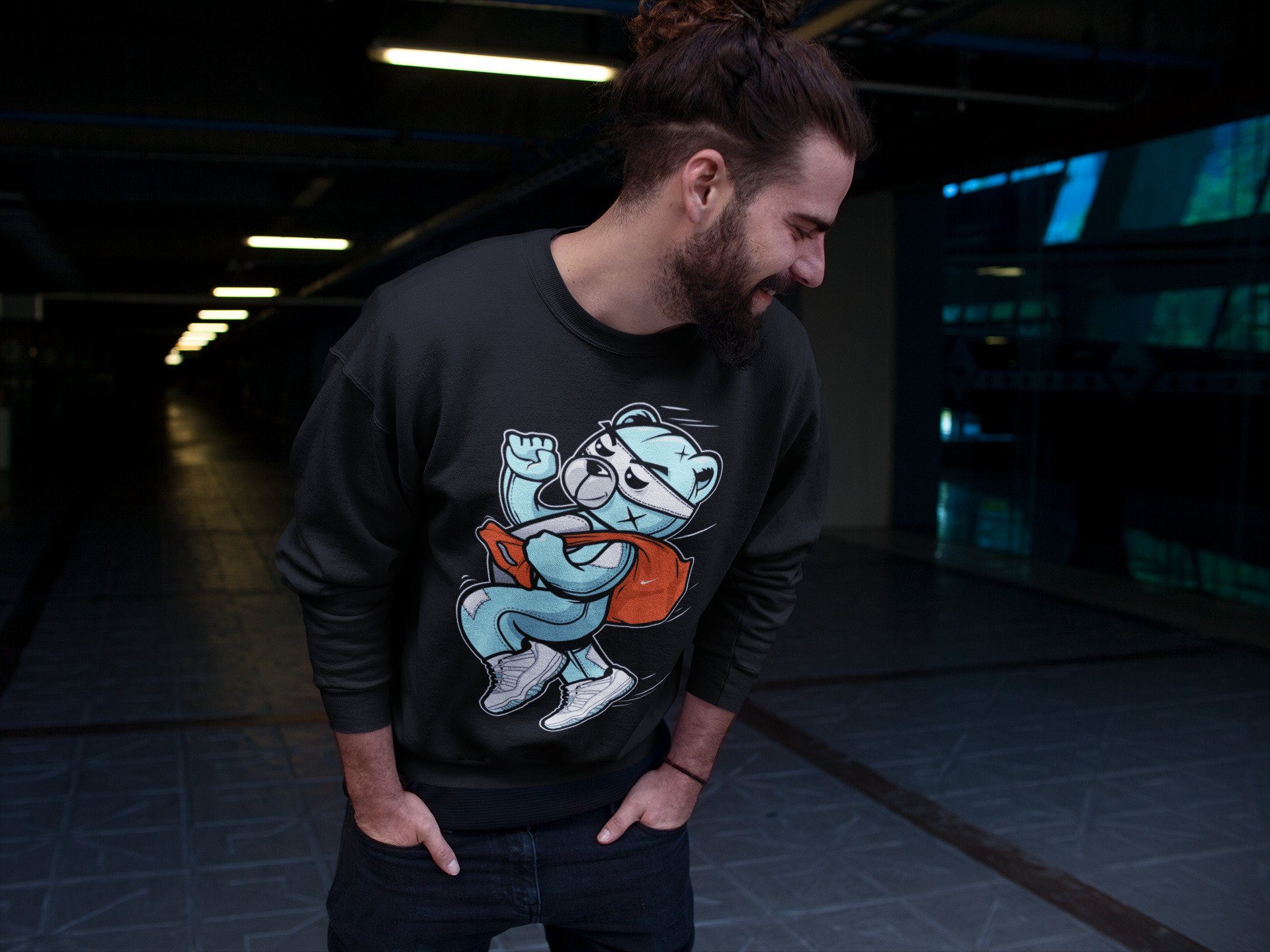 Thief Bear Unisex Tops - Air Jordan 11 Legend Blue