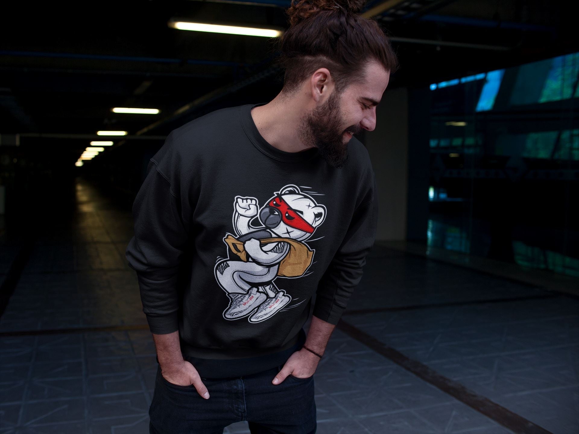 Thief Bear Unisex Tops - Yeezy 350 Zebra