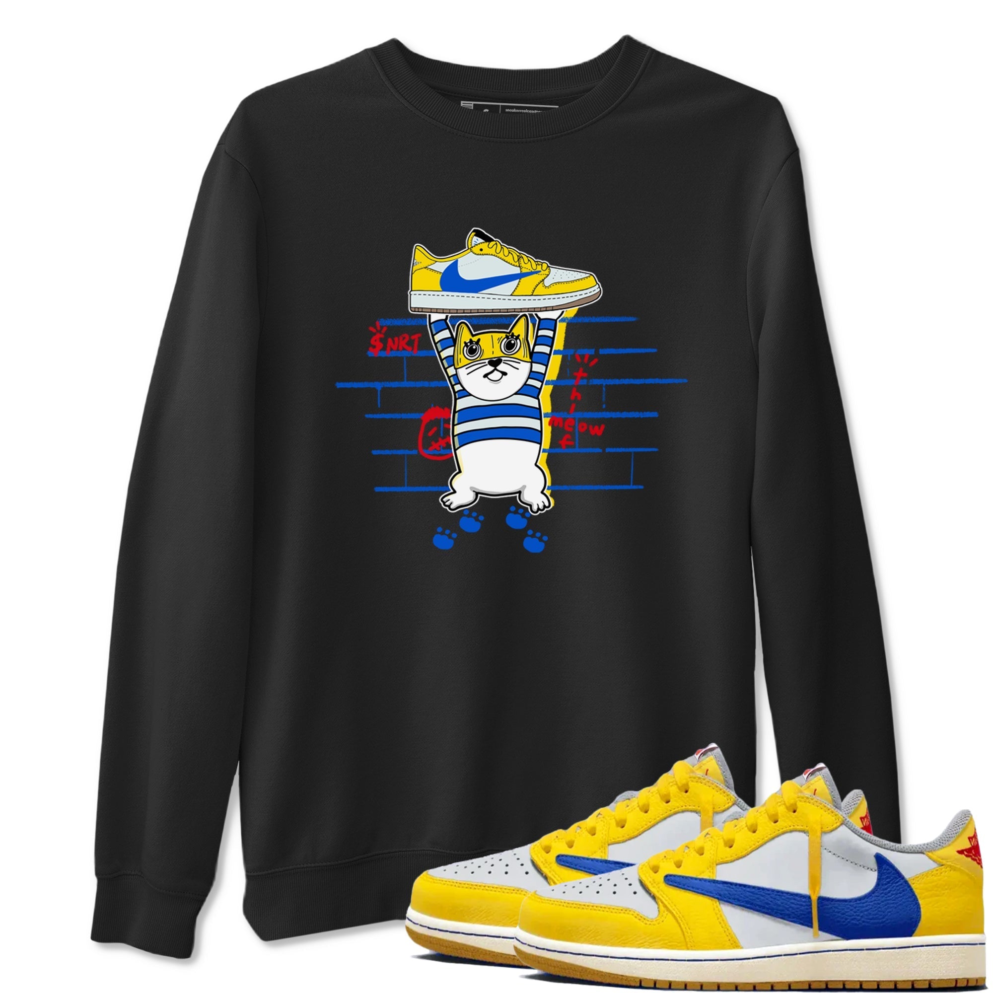 Thief Cat Sneaker Tees - Air Jordan 1 Travis Scott Canary