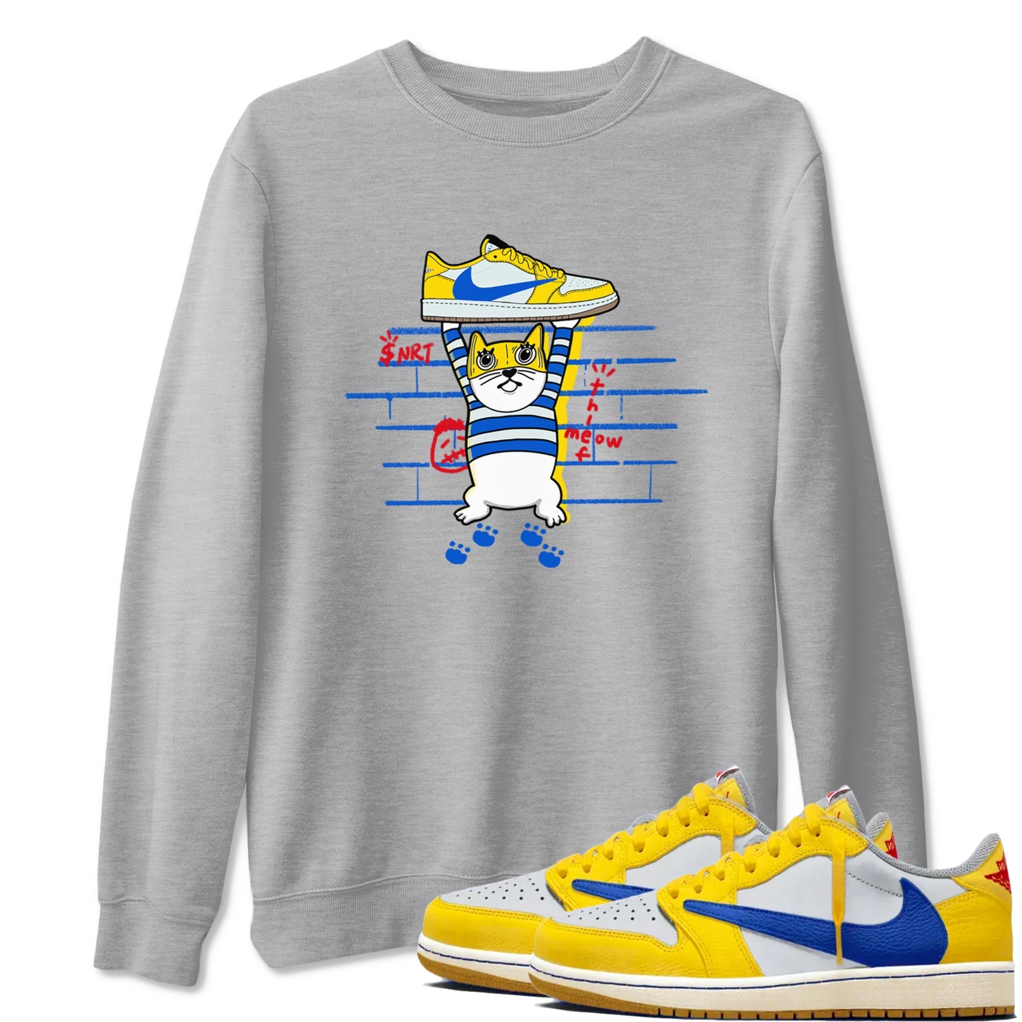 Thief Cat Sneaker Tees - Air Jordan 1 Travis Scott Canary