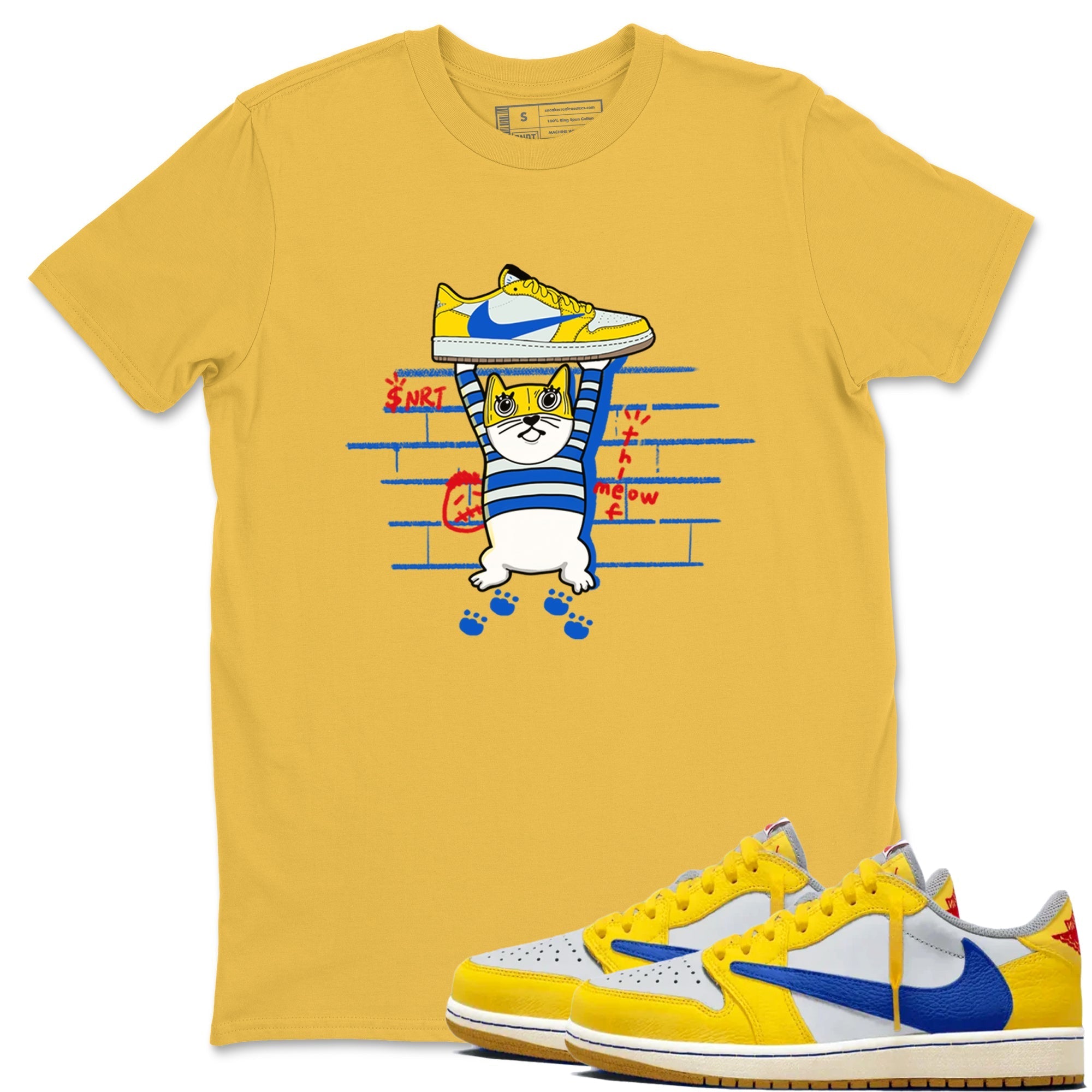 Thief Cat Sneaker Tees - Air Jordan 1 Travis Scott Canary