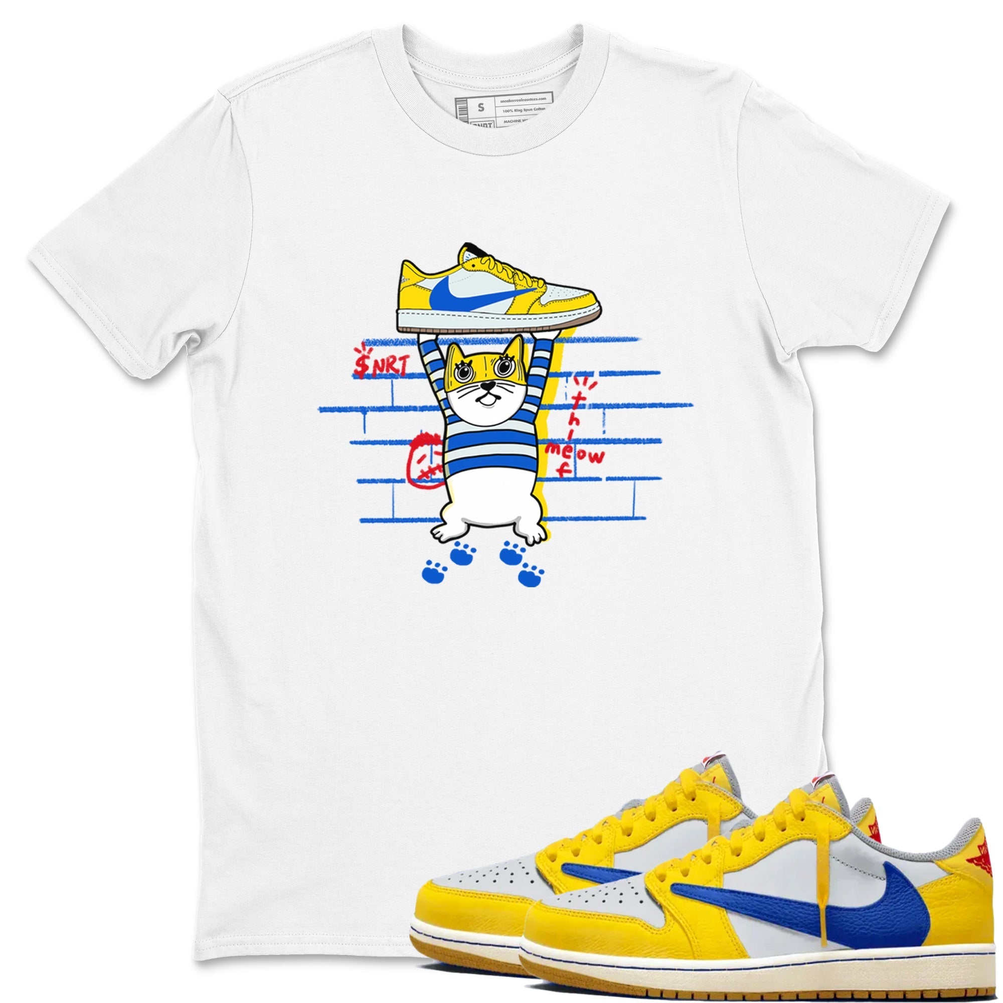 Thief Cat Sneaker Tees - Air Jordan 1 Travis Scott Canary