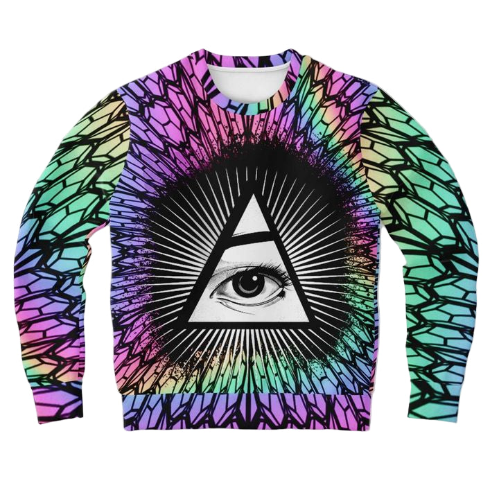 Third Eye Holographic Psychedelic 3d Ugly Christmas Sweater ? Usalast