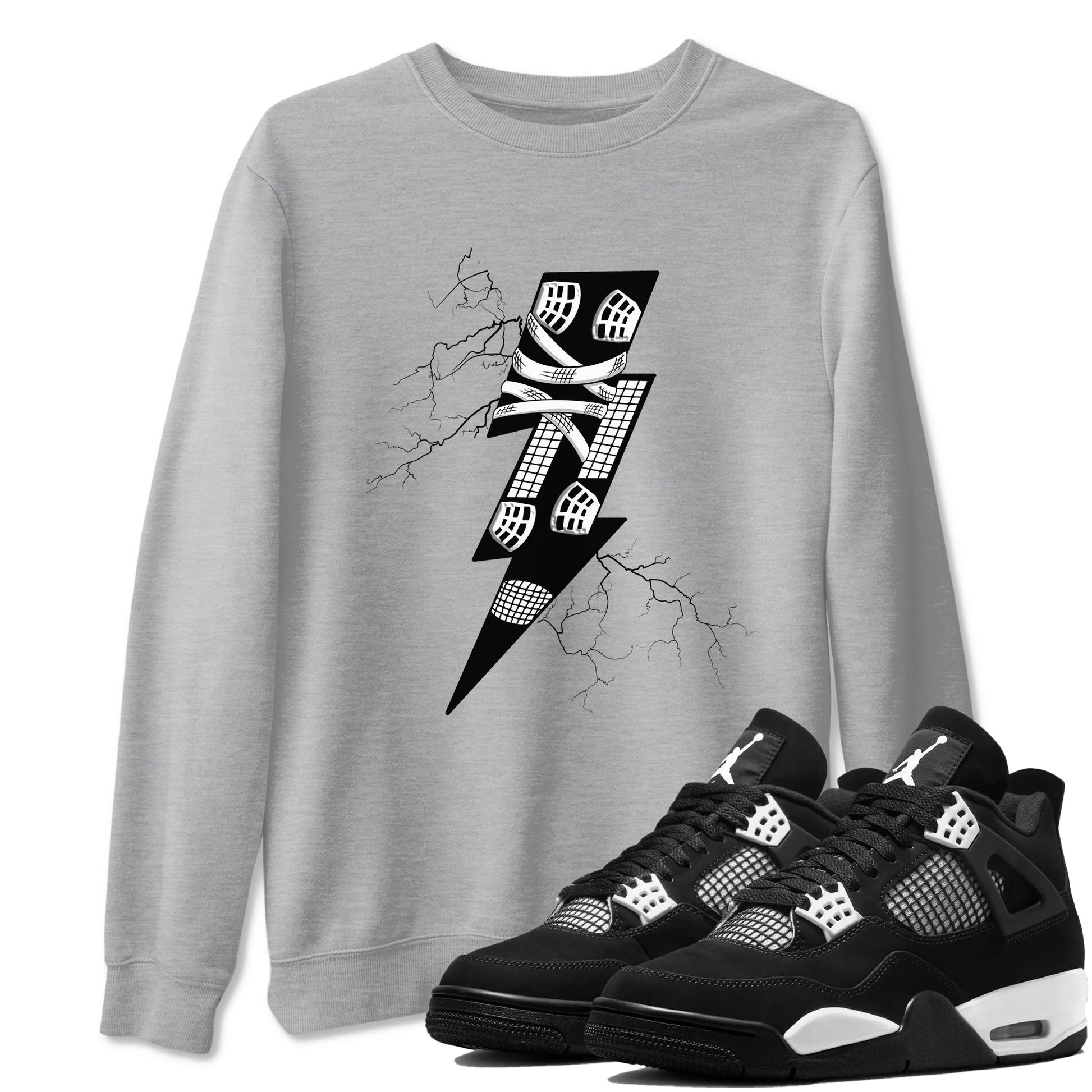 Thunder Kick Sneaker Tees - Air Jordan 4 White Thunder