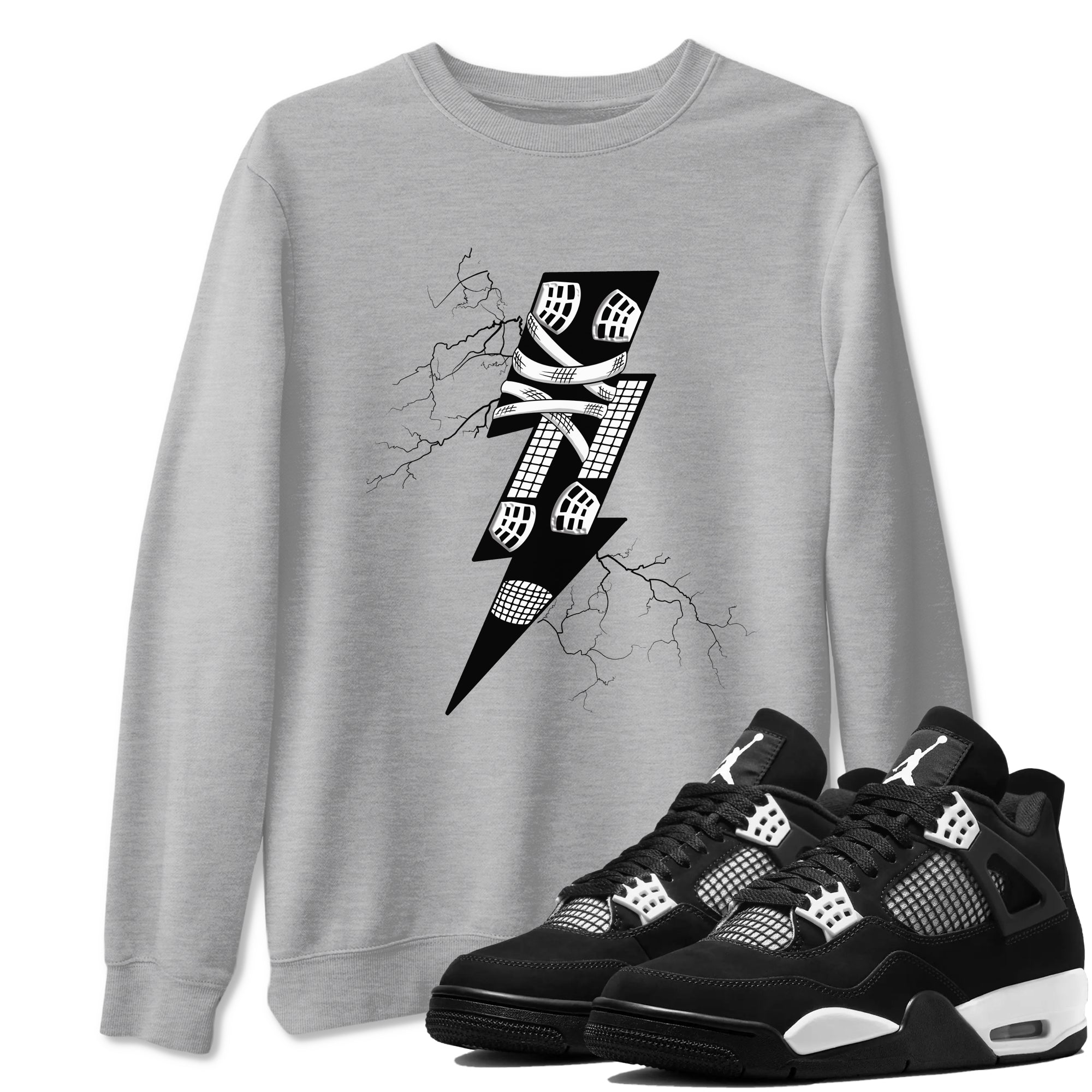 Thunder Kick Sneaker Tees - Air Jordan 4 White Thunder