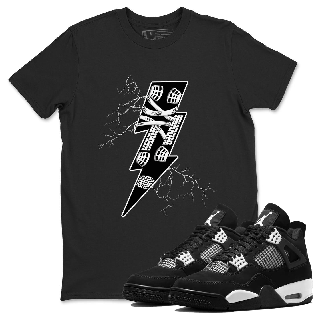 Thunder Kick Sneaker Tees - Air Jordan 4 White Thunder