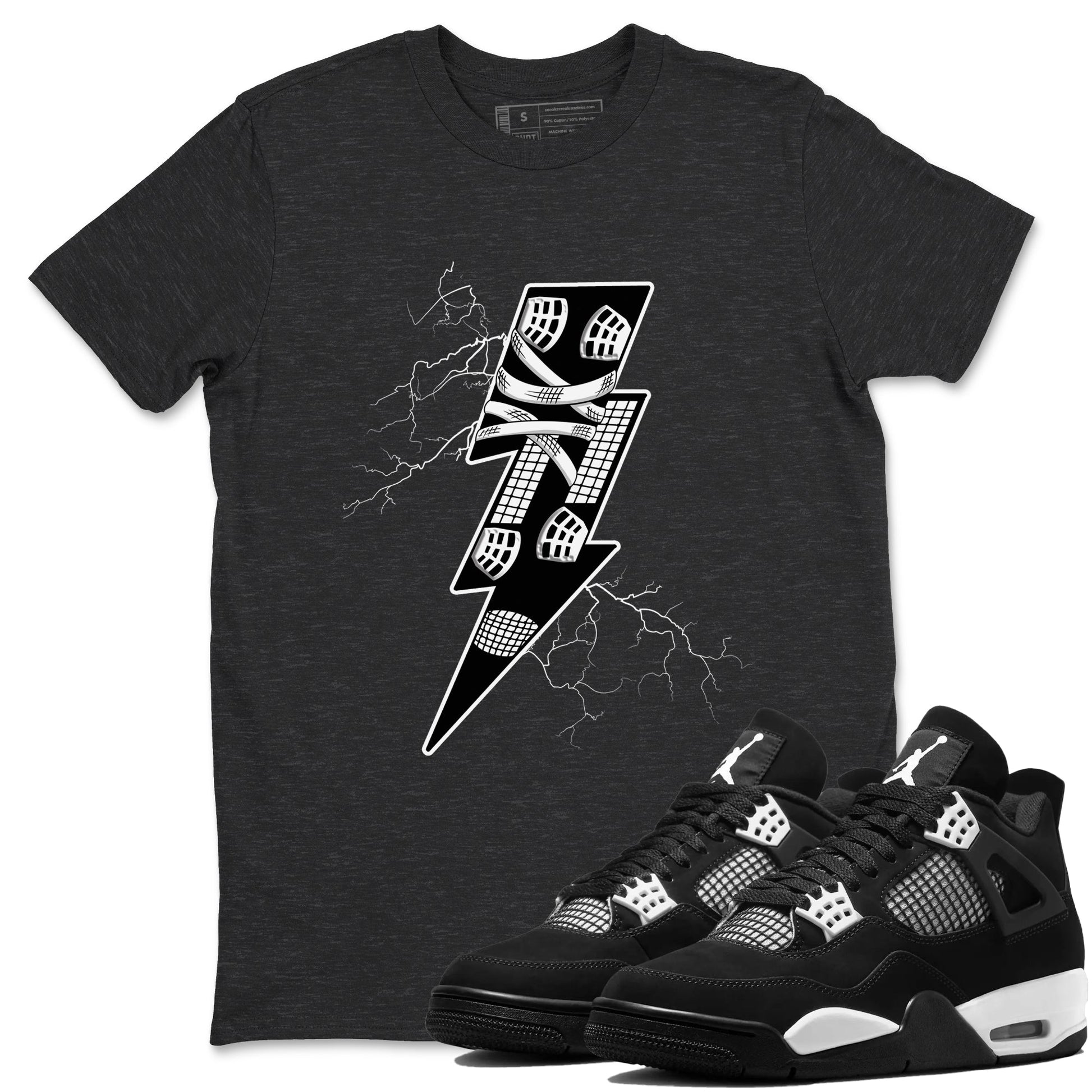 Thunder Kick Sneaker Tees - Air Jordan 4 White Thunder