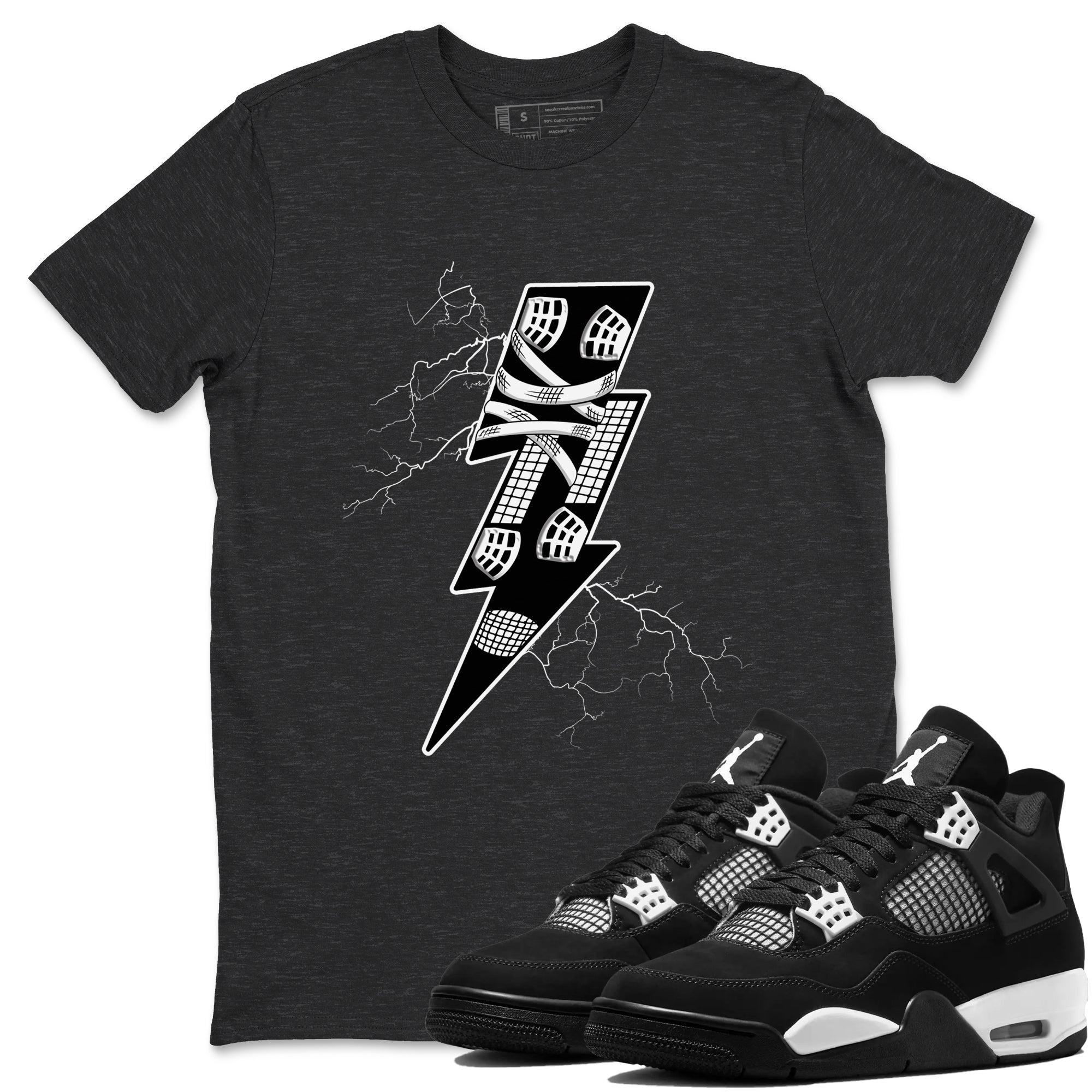 Thunder Kick Sneaker Tees - Air Jordan 4 White Thunder