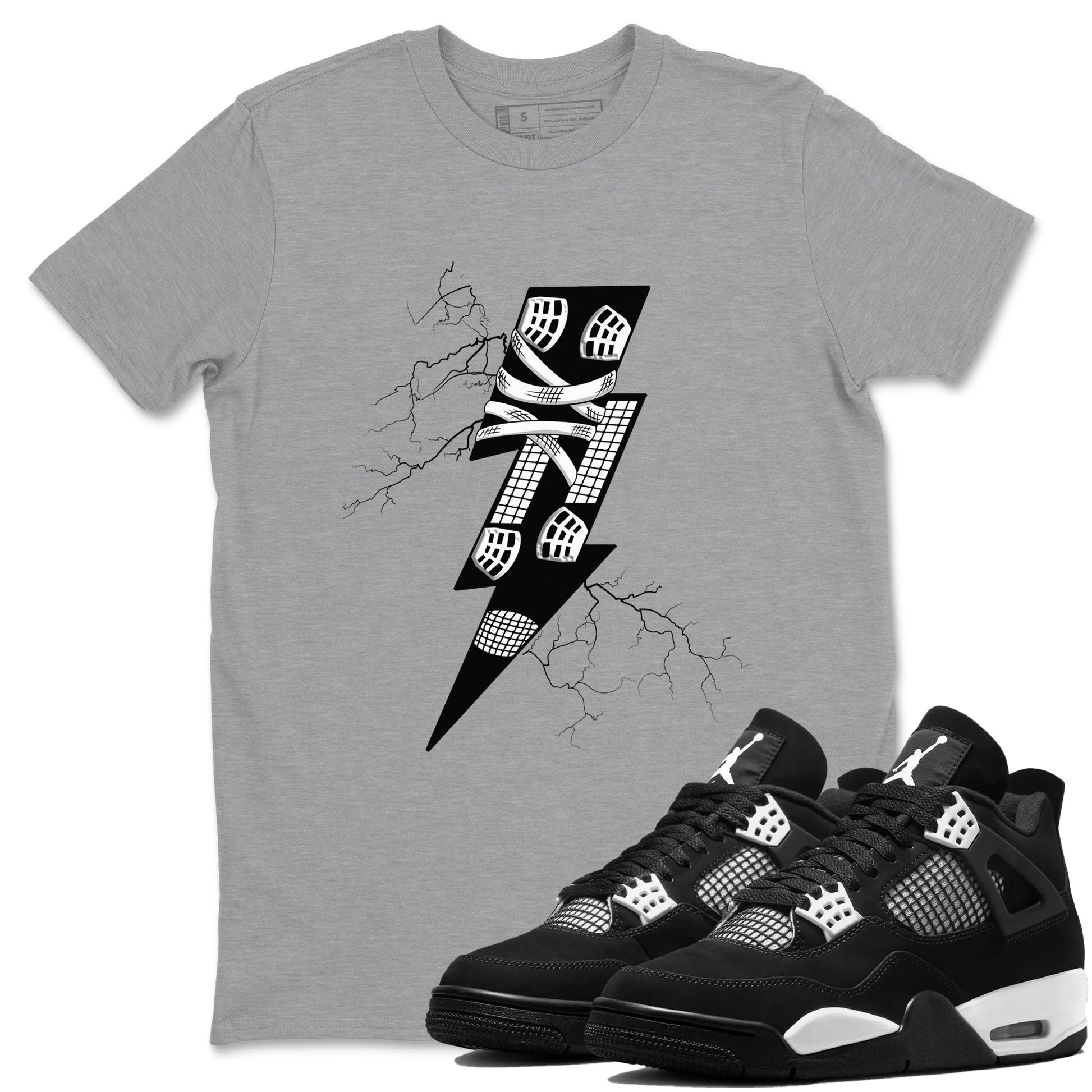 Thunder Kick Sneaker Tees - Air Jordan 4 White Thunder