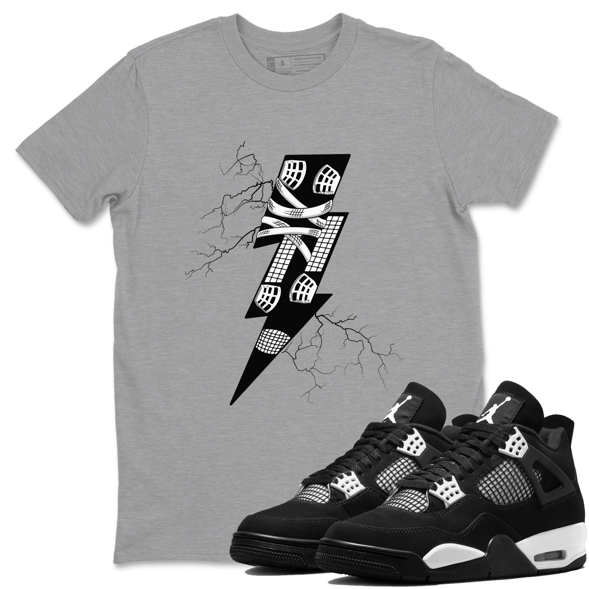 Thunder Kick Sneaker Tees - Air Jordan 4 White Thunder