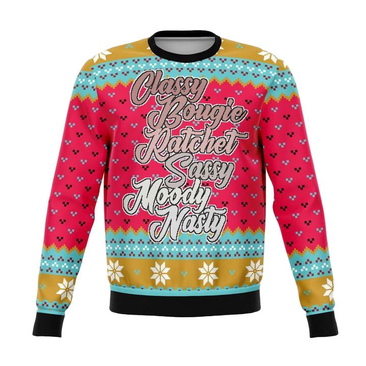 Tik Tok Classy Bougie Ratchet Meme 2022 Design 3d Ugly Christmas Sweater ? Usalast