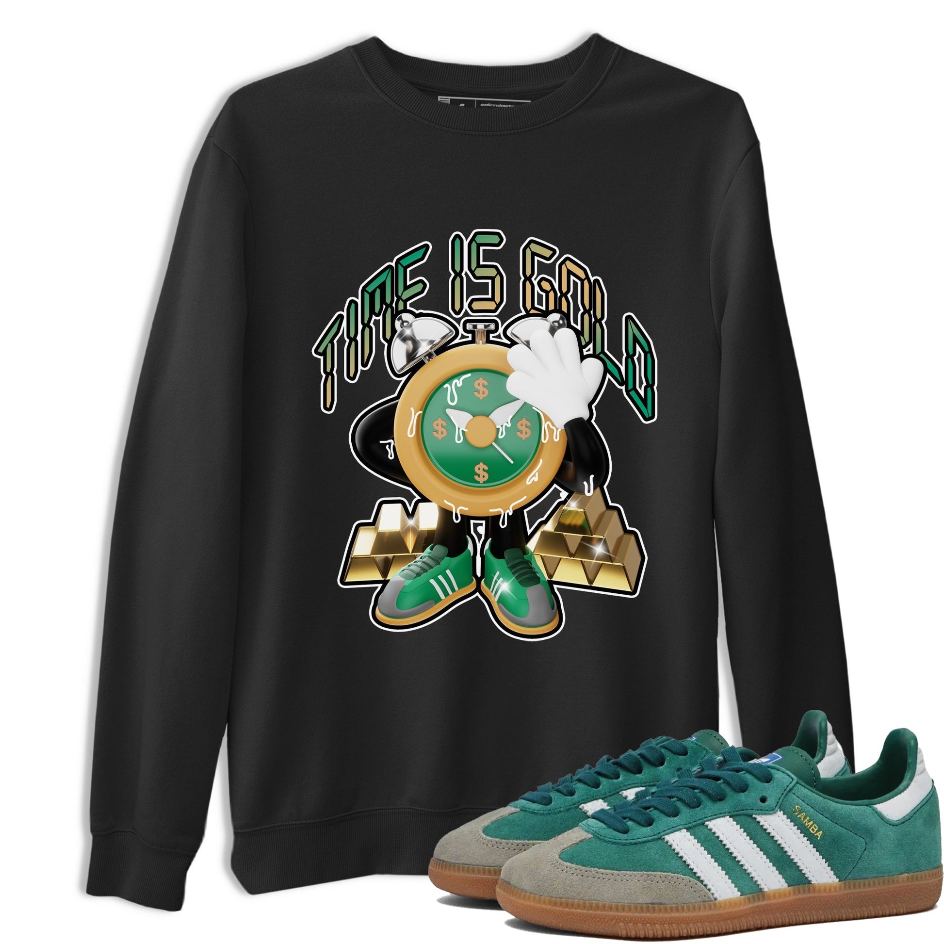 Time Is Gold Sneaker Tee - Samba Collegiate Green Gum
