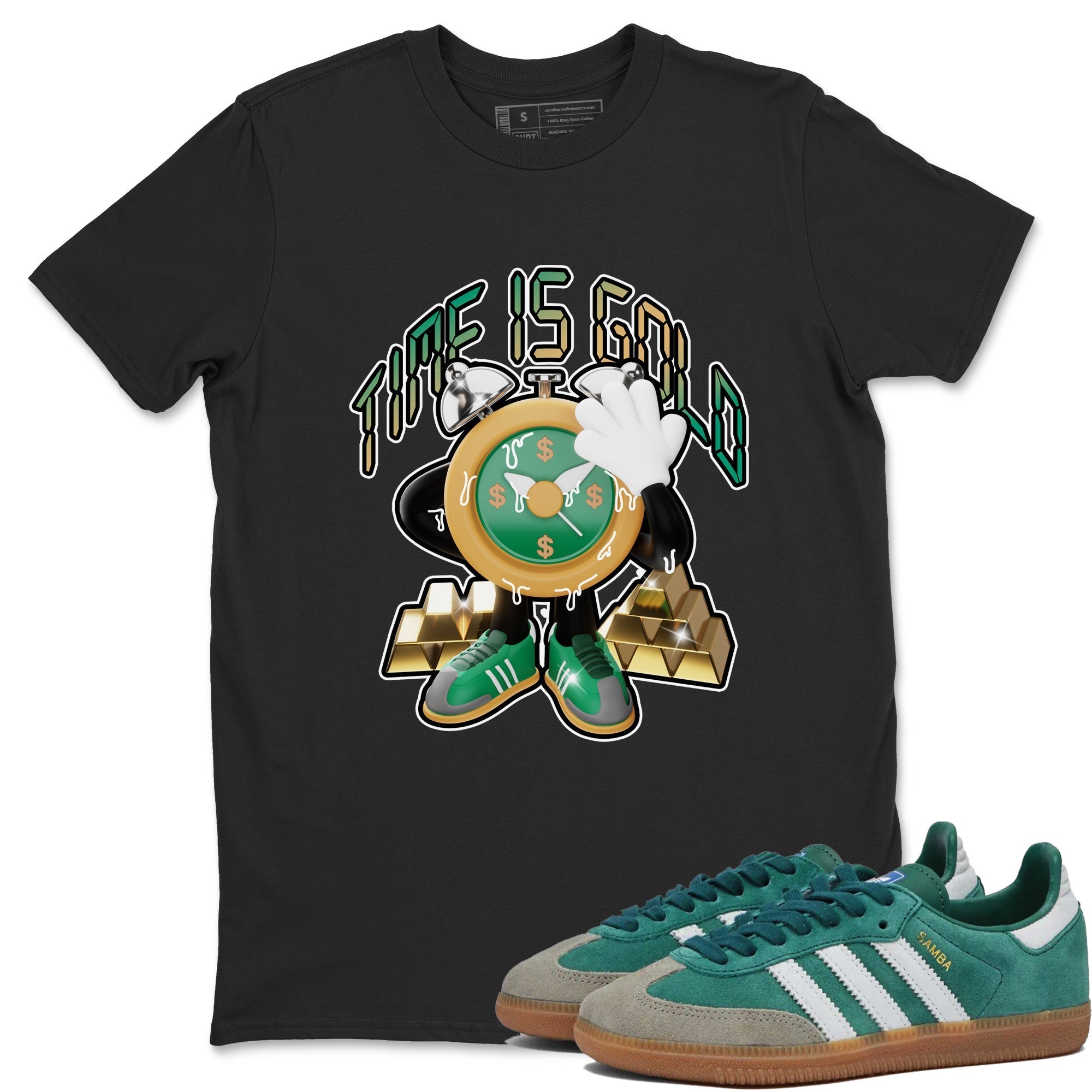 Time Is Gold Sneaker Tee - Samba Collegiate Green Gum