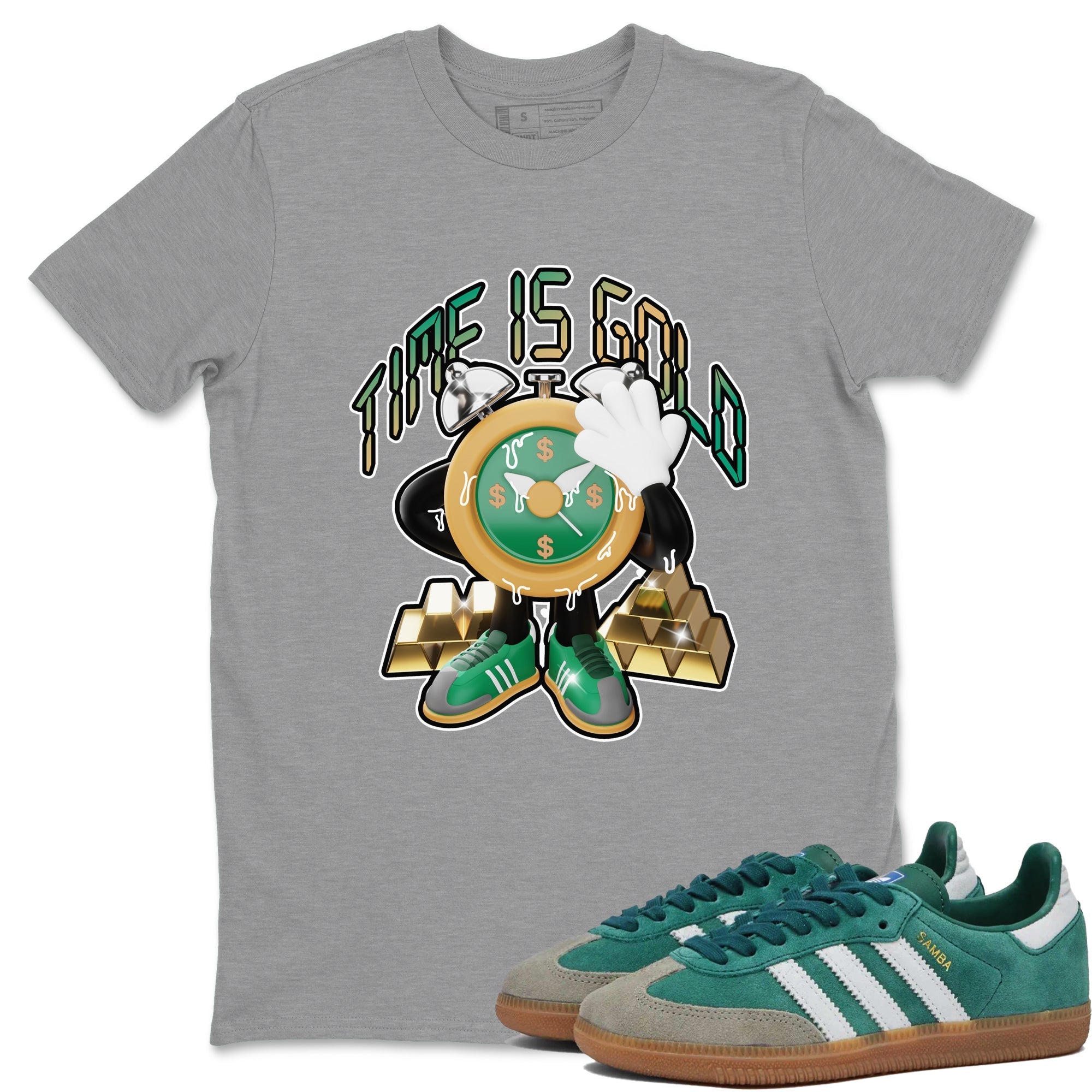 Time Is Gold Sneaker Tee - Samba Collegiate Green Gum