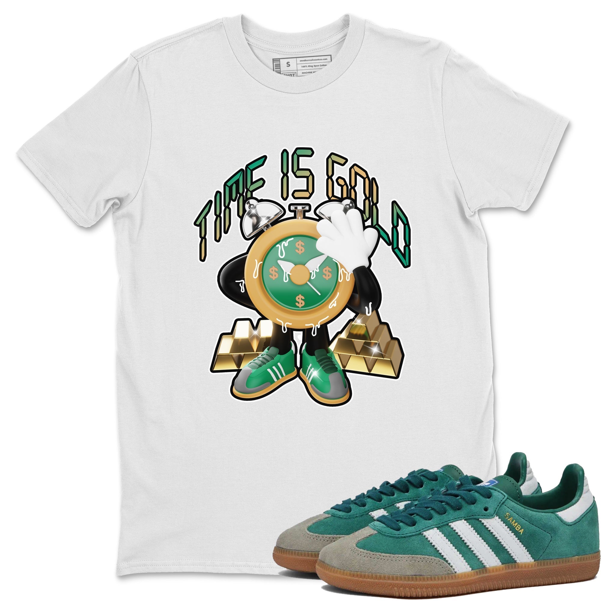 Time Is Gold Sneaker Tee - Samba Collegiate Green Gum