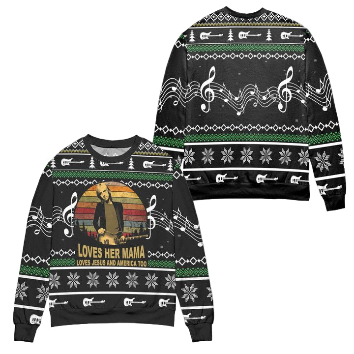 Tom Petty and the Heartbreakers Ugly Christmas Sweater ? Black ? Usalast