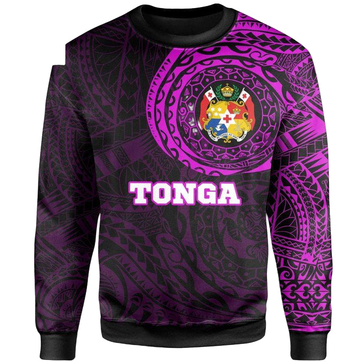 Tonga In My Heart Tattoo Style Sweater Pink Knitted Long-Sleeved Sweater A7 ? Usalast