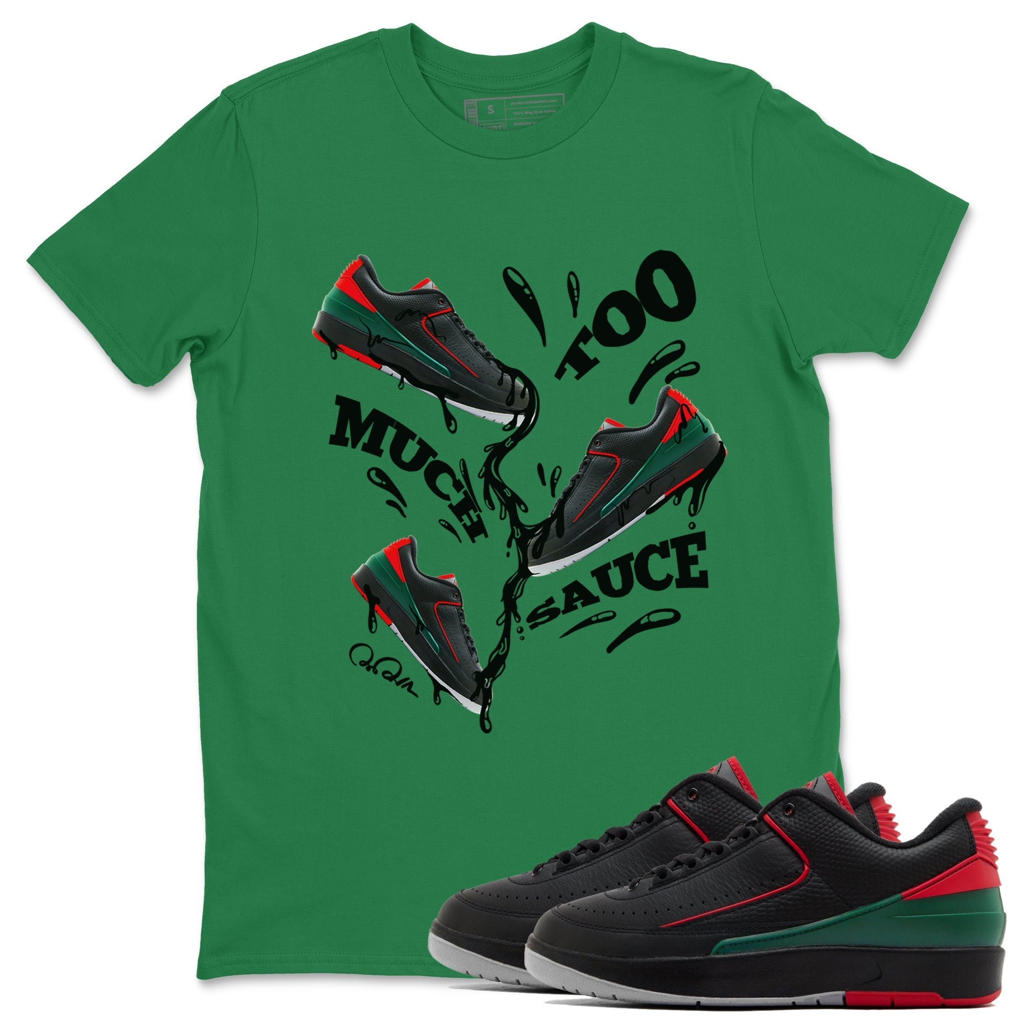 Too Much Sauce Sneaker Tee - Air Jordan 2 Christmas